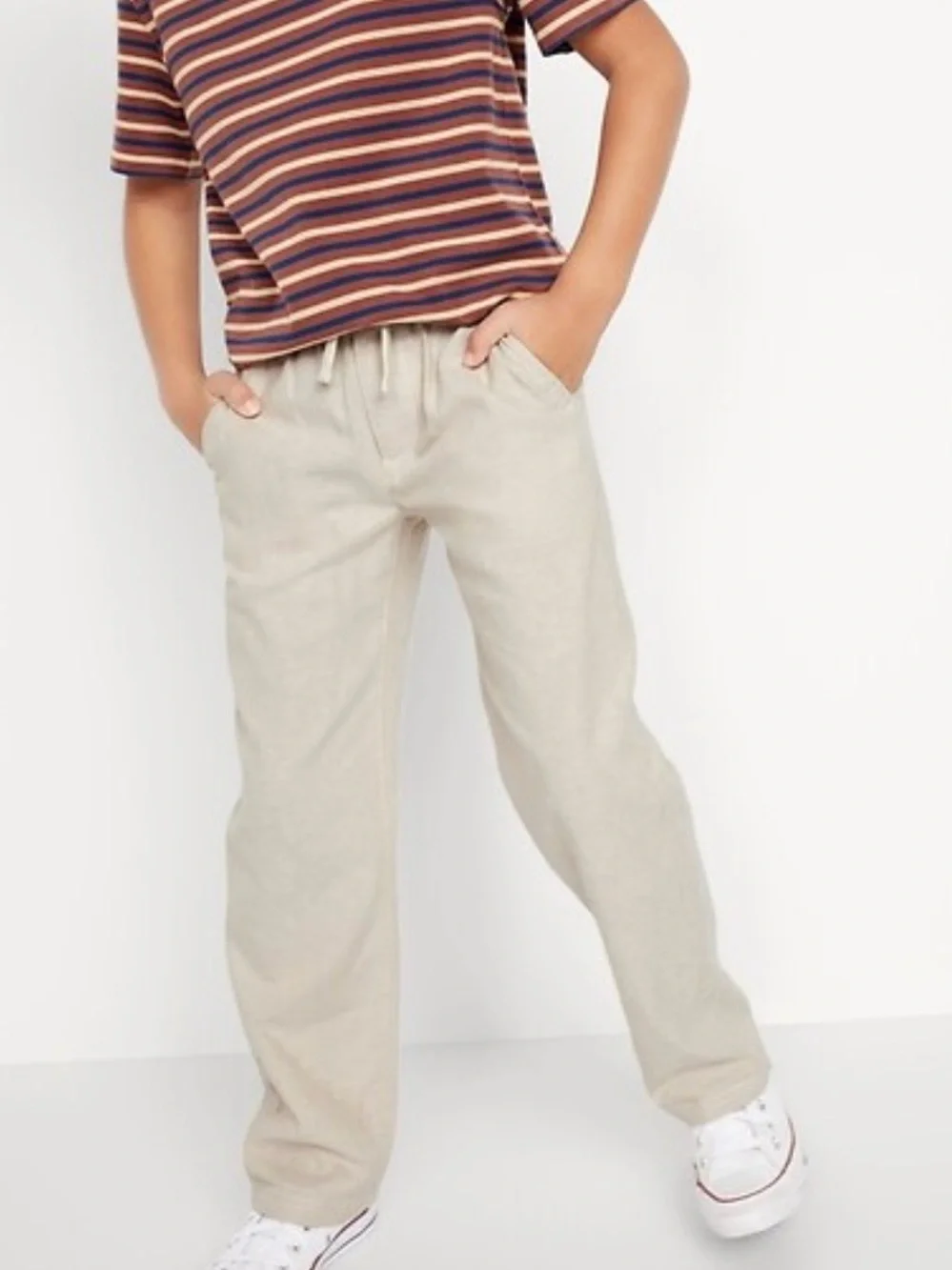 Old Navy Kids Beige Drawstring Chino Pants Size 12